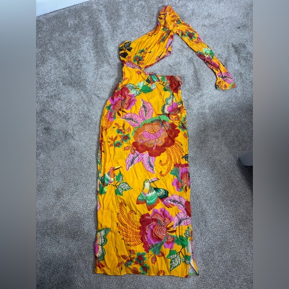 NEW! Farm x Anthropologie Single-Shoulder Printed Maxi Dress Cutout Floral XS - Picture 6 of 16